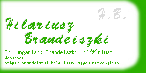 hilariusz brandeiszki business card